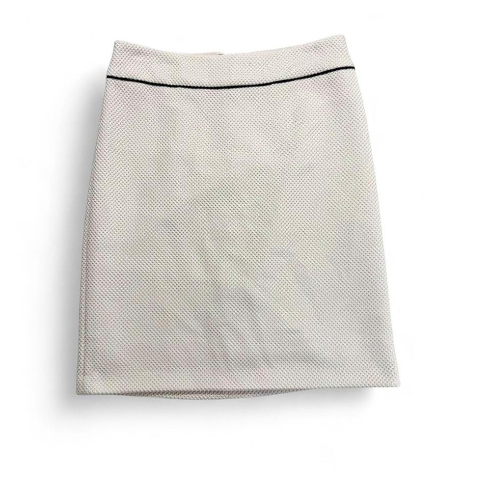 White House Black Market Cream Tweed Textured Pencil Mini Skirt